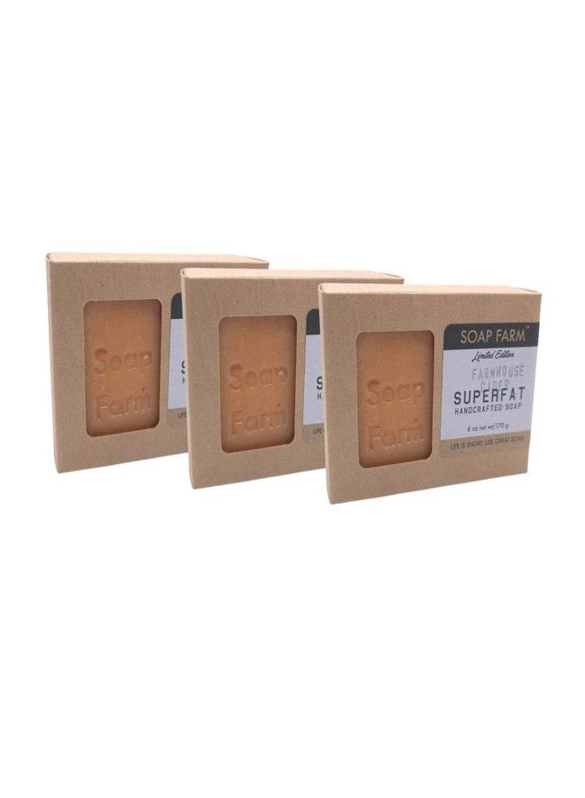 Soap Farm SUPERFAT NATURAL HANDCRAFTED COLD PROCESS SOAP, WITH FAIR TRADE OILS AND SHEA BUTTER, 3 x 6 OZ BARS, FARMHOUSE CIDER, FALL LIMITED EDITION - Image 1